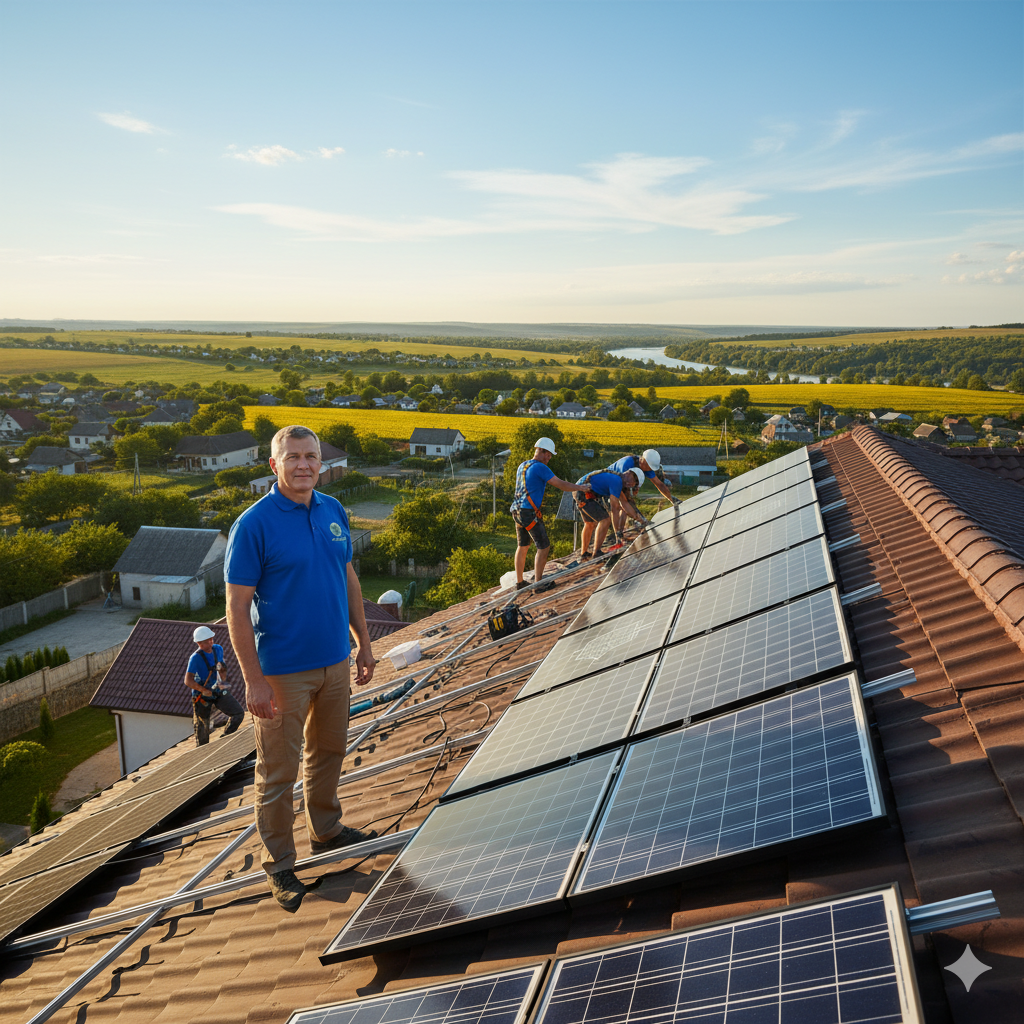 Монтаж сонячних панелей