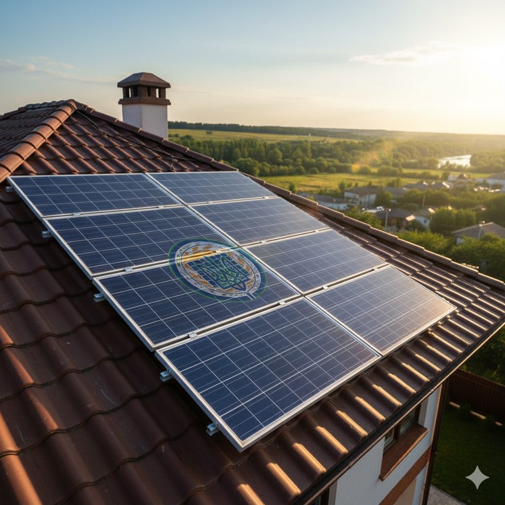 Сонячні панелі на даху